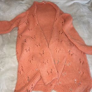 Anthropologie Coral Knit Cardigan